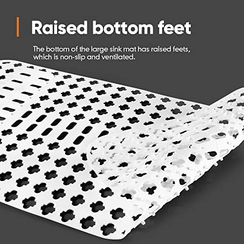 Silicone Sink Mat 25"x13", White Silicone Sink Mats and Protectors