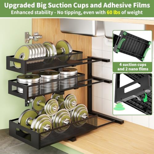 Under Sink Organizer,3-Tier Heavy Duty Pull out Cabinet Organizer Shelf