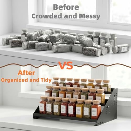 3-Tier Spice Rack Organizer, 13"-22" Expandable, Height Adjustable