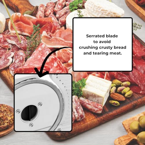 Deli Slicer, 6.5" Stainless Steel Blade, Adjustable Thickness