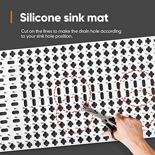 Silicone Sink Mat 25"x13", White Silicone Sink Mats and Protectors