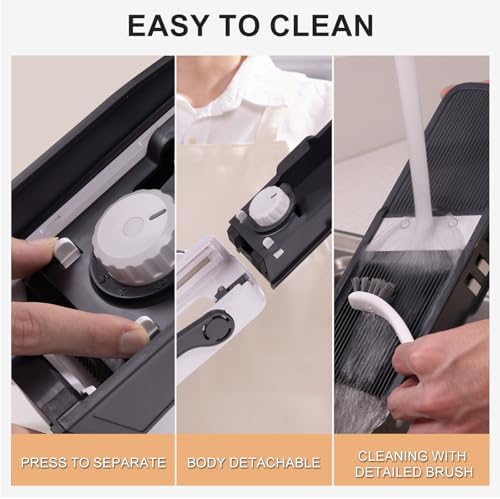 Safe Mandoline Slicer For Kitchen, Food Veggie Slicer, Gray