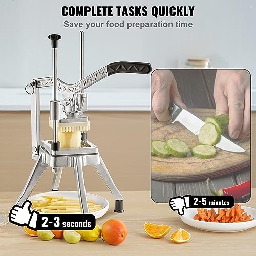 VEVOR Commercial Vegetable Fruit Chopper 3/8″ Blade Professional Food Dicer Kattex French Fry Cutter Onion Slicer Stainless Steel for Tomato Peppers Potato Mushroom Upgrade Style 3/8" - Image 3