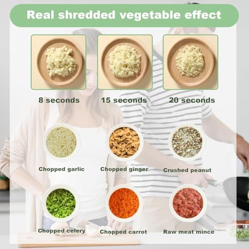 Multi-Functional Portable Wireless Vegetable Chopper - 4-in-1 Electric Food Processor for Chopping, Slicing, Grating & Whipping, with Cleaning Brush and Charging Cable - Image 3