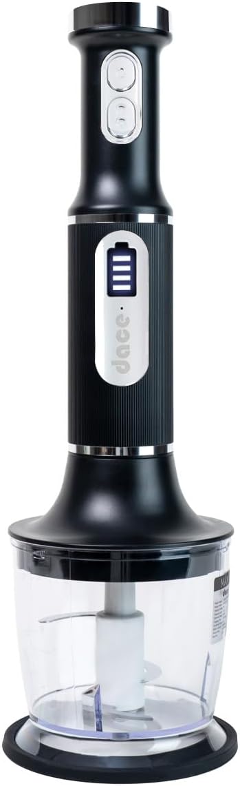 dace DA-CSTICK-BK cordless immersion blender handheld with Long Battery Life USB Chargeable | Cordless Immersion Blender Handheld for Home, Outdoor | On-the-Go Blending