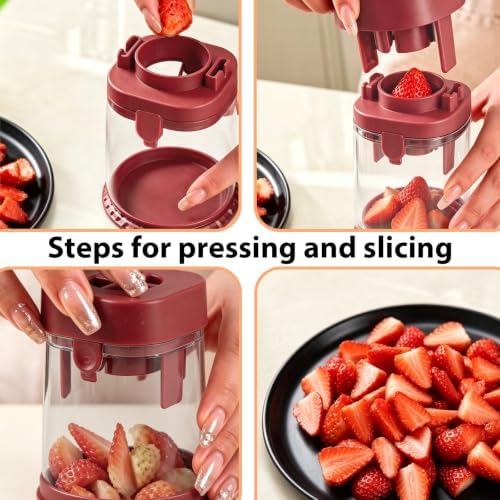 Fruit Slicer Cup, 2-in-1 Detachable Strawberry Slicer & Dicer - Image 5