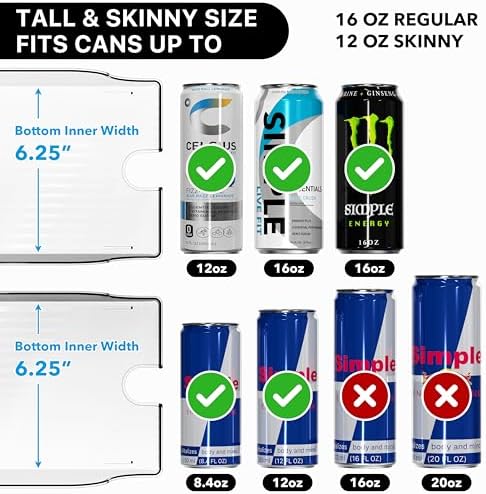 4-Pack Assorted Can Organizer for Refrigerator/Pantry