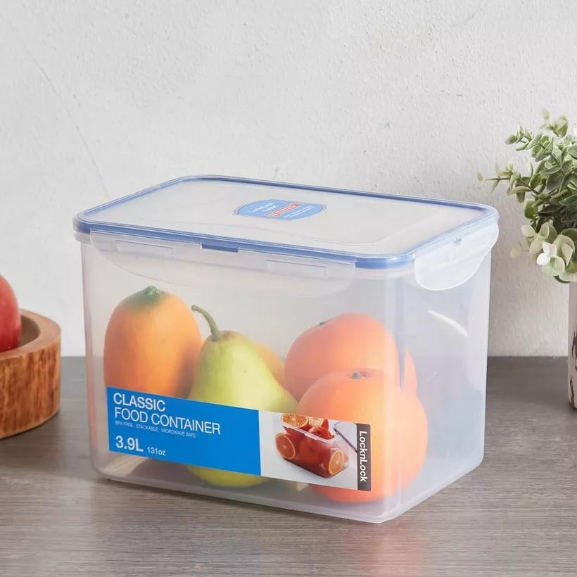 Easy Essentials Food lids/Pantry Storage/Airtight containers, BPA Free, Rectangle-16.5 Cup-for Beans, Clear
