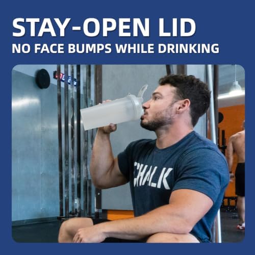 28oz Protein Shaker Bottle with Blending Ball Black&White - Image 4