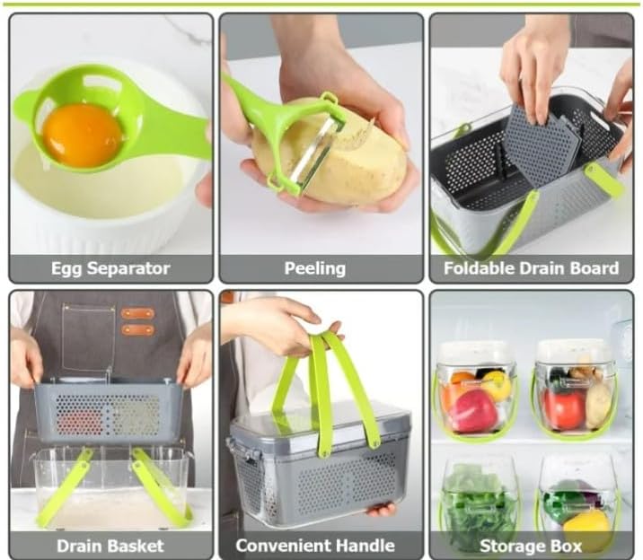 22-in-1 Vegetable Chopper & Slicer with Container - Image 5