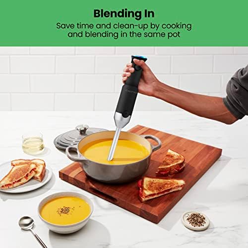 Chefman Cordless Power Portable Immersion Blender, Ice Crushing Power with One-Touch Speed Control, USB Charging, Quickly Mixes Smoothies, Purees Soups, Dips, Sauces, Storage Case, Stainless Steel - Image 5
