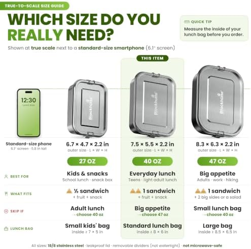 Stainless Steel Lunch Box for Adults I 40oz I with free Sealing I Metal Bento Box with 3 Compartments, Leak-Proof Lunch Container, Metal Food Storage for Travel, Work, Eco-Friendly