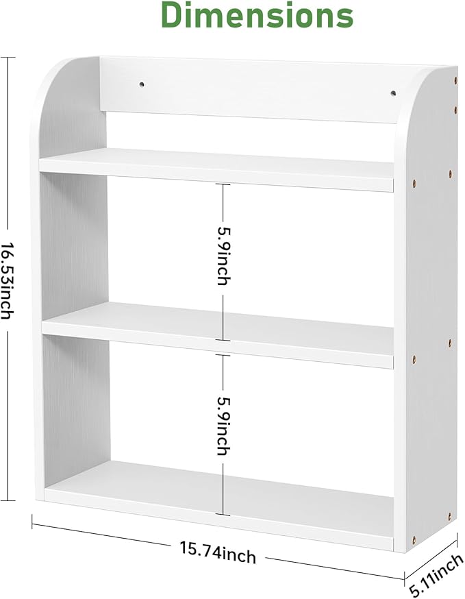 CRAFT 3 Tier Bamboo Spice Rack, White