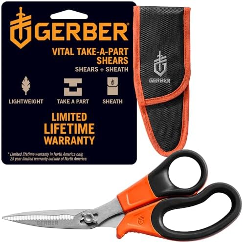 Vital Take-Apart Poultry Kitchen & Hunting Shears, Serrated, Orange