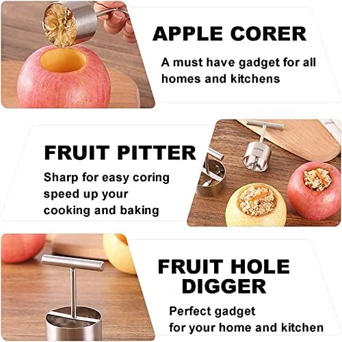 Multifunction Apple Pear Core Separator Kitchen Tool, Stainless Steel Apple Pear Core Remover, Fruit Core Pitter Remover Separator Kitchen Accessories (S+L)