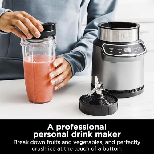 Ninja BN401 Nutri-Blender Pro with Auto-iQ, 1100W Motor (2) 24oz Cups (Renewed) Bundle with Deco Essentials Collapsable Water Bottle and 2 YR CPS Enhanced Protection Pack - Image 5