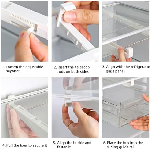 Fridge Drawer Organizer 2 Pack, Fridge Organizers and Storage