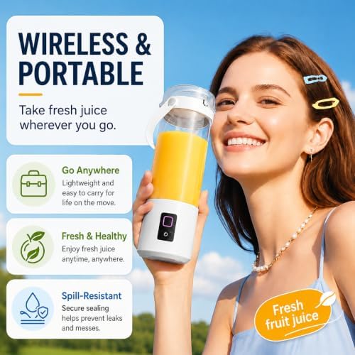 Portable Blender for Smoothies, Rechargeable Blend-and-Drink Cup - Image 7