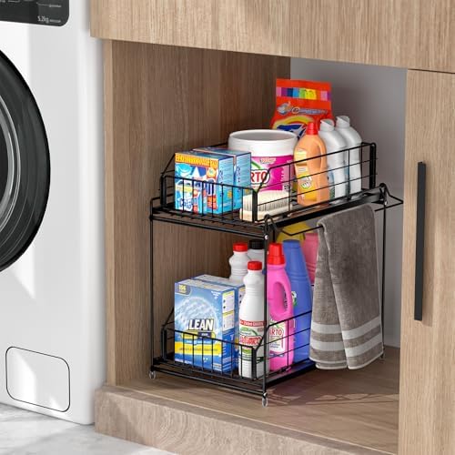 Under Sink Organizers and Storage 2 Pack, 2-Tier Pull Out