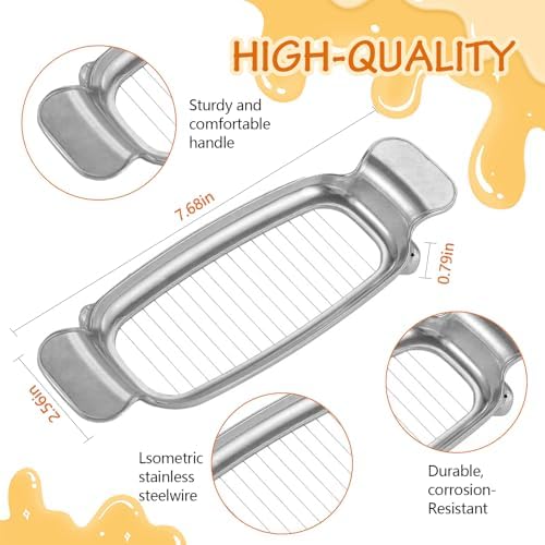 Butter & Cheese Slicer Cutter, Stainless Steel Wire Cheese Slicer, Safe for Food Contact, Multipurpose Handheld Butter Cutter for Block Cheese, Butter, Soft Fruits, and Dishwasher Safe