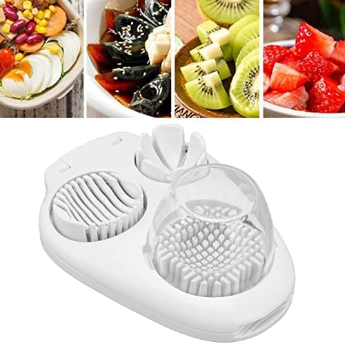 Egg Slicer for Hard Boiled Eggs, ABS Egg Dicer with 3 Slicing Modes, Stainless Steel Wire Eggs Cutter, Strawberry Slicer, Egg Masher with Cover, Kitchen Cutter for Decoration Salad Sandwich