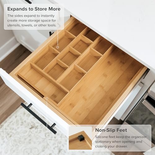 Tea Bag & Coffee Pod Organizer, 9.7-17 in, Bamboo