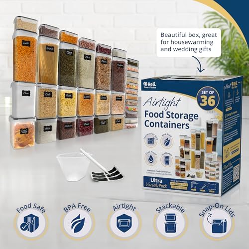 Pantry Organizers and Storage (36 Sets) Food Containers with Lids