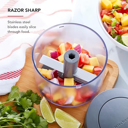 KitchenAid Manual Food Chopper, Charcoal Gray, 3.8 Cups
