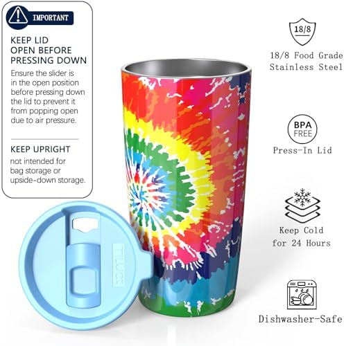 TILUCK 20 oz Insulated Coffee Tumbler with BPA-Free Lid - Image 2