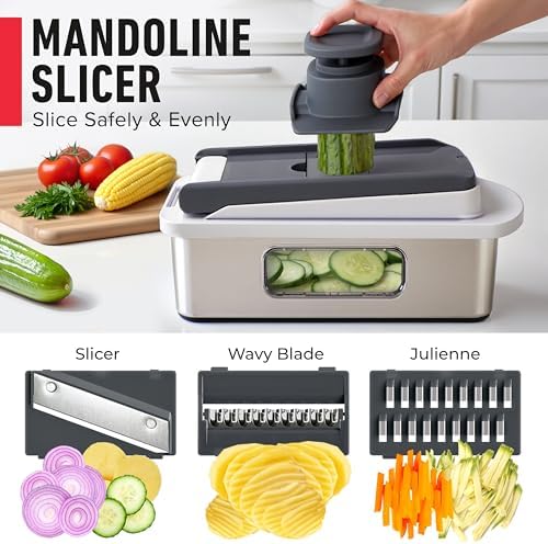 MUELLER HOME Pro-Series 10-in-1, Stainless Steel Multi Vegetable Chopper - Image 6