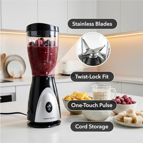 OVENTE Portable Personal Blender, 13.5 Oz, Black BLH1001B - Image 3