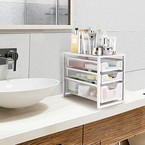 Under Sink Organizer 3-Tier with Sliding Storage Drawer