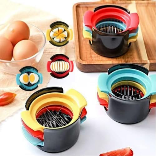4-in-1 Stainless Steel Egg Slicer for Hard Boiled Eggs, Fruits & More – Effortless Egg Cutter for Salads, Sandwiches, Charcuterie Boards – (Perfect for Strawberries, Bananas, Grapes) - Image 6