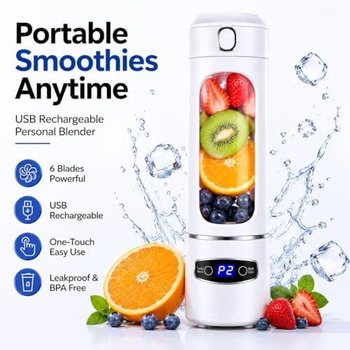Portable Blender, 20oz, 6-Blade Smoothie Maker Cup - Image 7