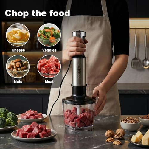 Immersion Blender Handheld 1200W, 20-speeds, 5-in-1 Handheld Mixer - Image 5