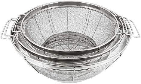 Set of 3 Stainless Steel Colander Strainers Net Baskets