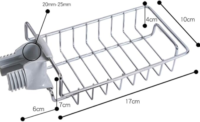 Sponge Holder for Kitchen Sink, Stainless Steel Sink Faucet Organizer Over Faucet Organizer, Detachable Sink Caddy Organizer for Kitchen Bathroom Hanging Cleaning Supplies