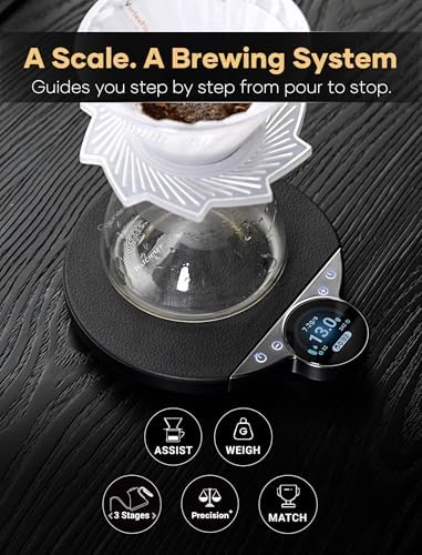 Balance Pro Pour Over Coffee Scale with Timer, Brew Assist Mode