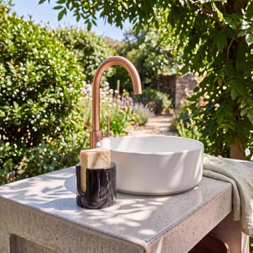 Black Natural Marble Sponge Holder for Kitchen Sink Travertine