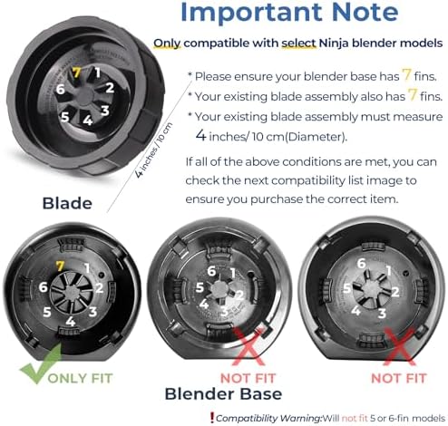 Blender Cups Replacement Parts For ninja,2-Pack 24oz Blender Cups with Sip & Seal Lids,7 fins Blender Replacement blade Compatible with Ninja BN401 BN751 BN801 BL480-30 BL642-30 BL682 BL687 NN102 - Image 2
