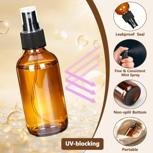 STARSIDE 4oz Amber Glass Spray Bottles 42-Pack with Fine Mist Sprayer - Image 4
