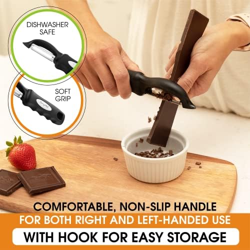 Swivel Vegetable Peeler with Soft Grip Handle, Set of 2, Black