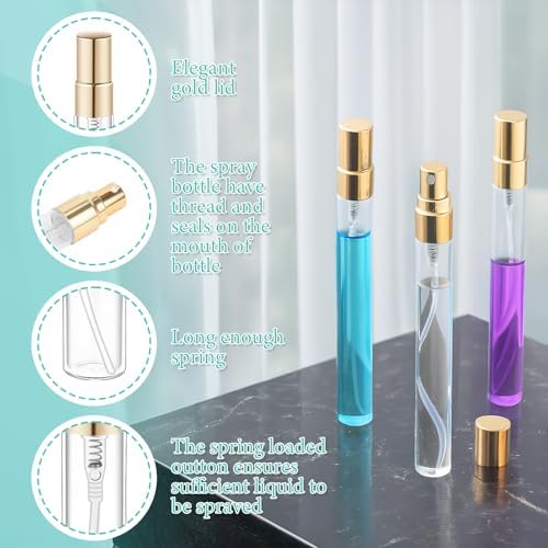 50 Pcs 10ml Perfume Sample Bottles,Refillable Glass Spray Bottles - Image 3