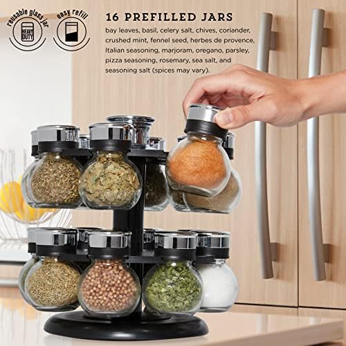 Ellington 16-Jar Revolving Spice Rack Prefilled