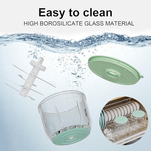 Upgraded Baby Food Maker, 10oz Food Processor with 8 Blades, Quiet Fast Blending, Food-Grade Glass Bowl, BPA-Free, Leak-Proof Sealing Design, Easy to Clean Baby Food - Image 7