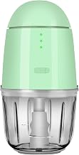 Food Processor - Cordless Mini Food Processor & Portable Small Food Chopper for Vegetables Fruit Salad Onion Garlic,Kitchen,1.3Cup 10 0z,150 Watts,Glass Container Dishwasher Safe (Green)