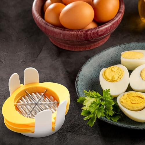 Jawbush 3-in-1 Egg Slicer with Sharp Stainless Steel Blades, Heavy Duty Multi-purpose Food Cutter for Slicing, Wedging & Quartering, Durable Blade Slicer for Hard Boiled Eggs, Strawberries & Kiwis - Image 4