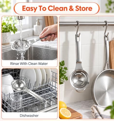 Yolk Separator, 1PCS Egg Separators for Yolk, Stainless Steel 6‑hole - Image 6