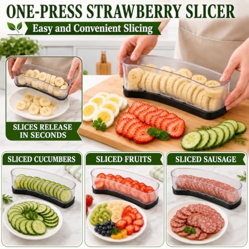 Egg Slicer for Hard Boiled Eggs, Transparent Body Fruit Slicer - Image 3