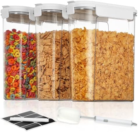 Cereal Containers Set, 3 PCS, 135.2oz/4L